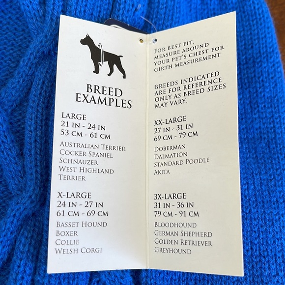 NEW WITH TAGS PUP CREW CABLE KNIT DOG SWEATER - SIZE LARGE - Picture 6 of 7